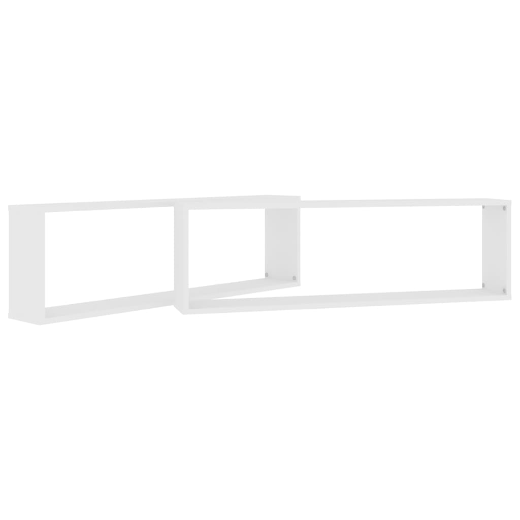 Wandschappen kubus 2 st 100x15x30 cm bewerkt hout wit is nu te koop bij PeponiXL, paradijselijk wonen!