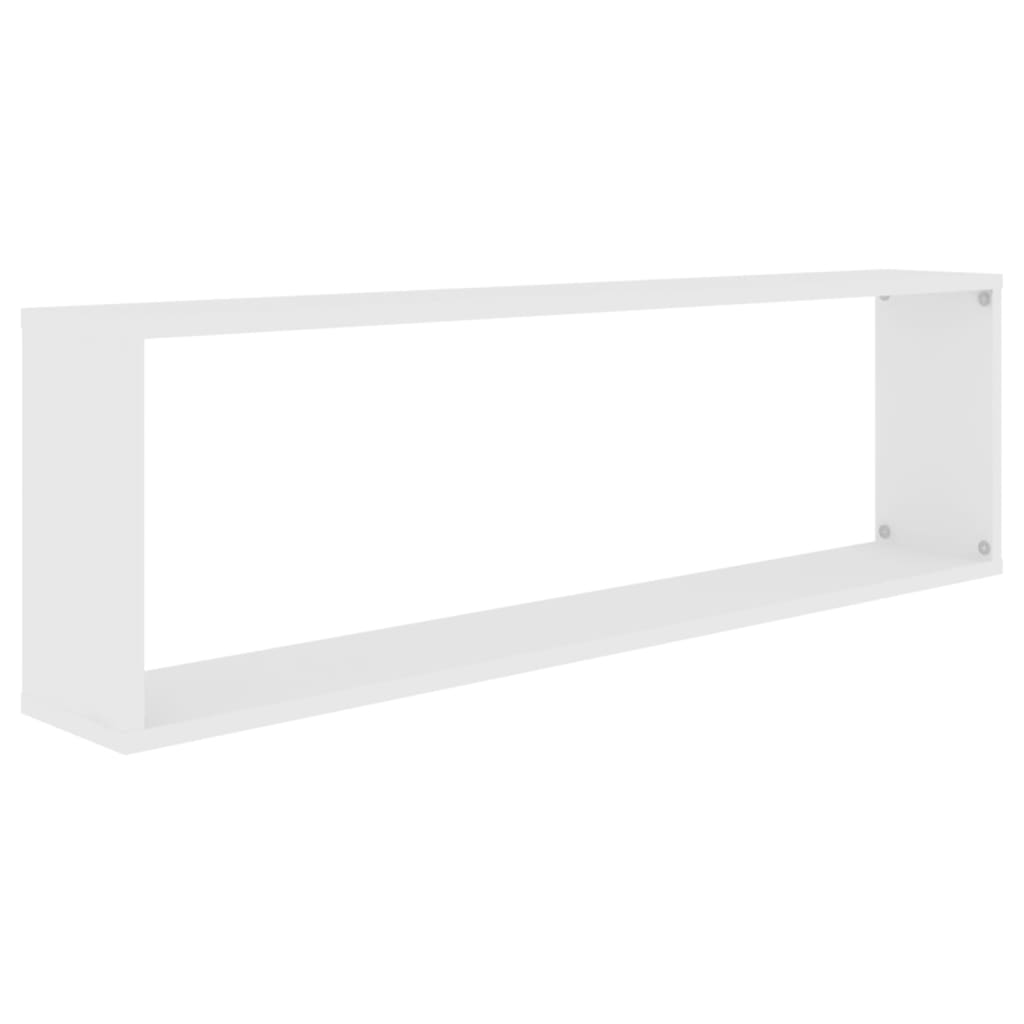 Wandschappen kubus 2 st 100x15x30 cm bewerkt hout wit is nu te koop bij PeponiXL, paradijselijk wonen!