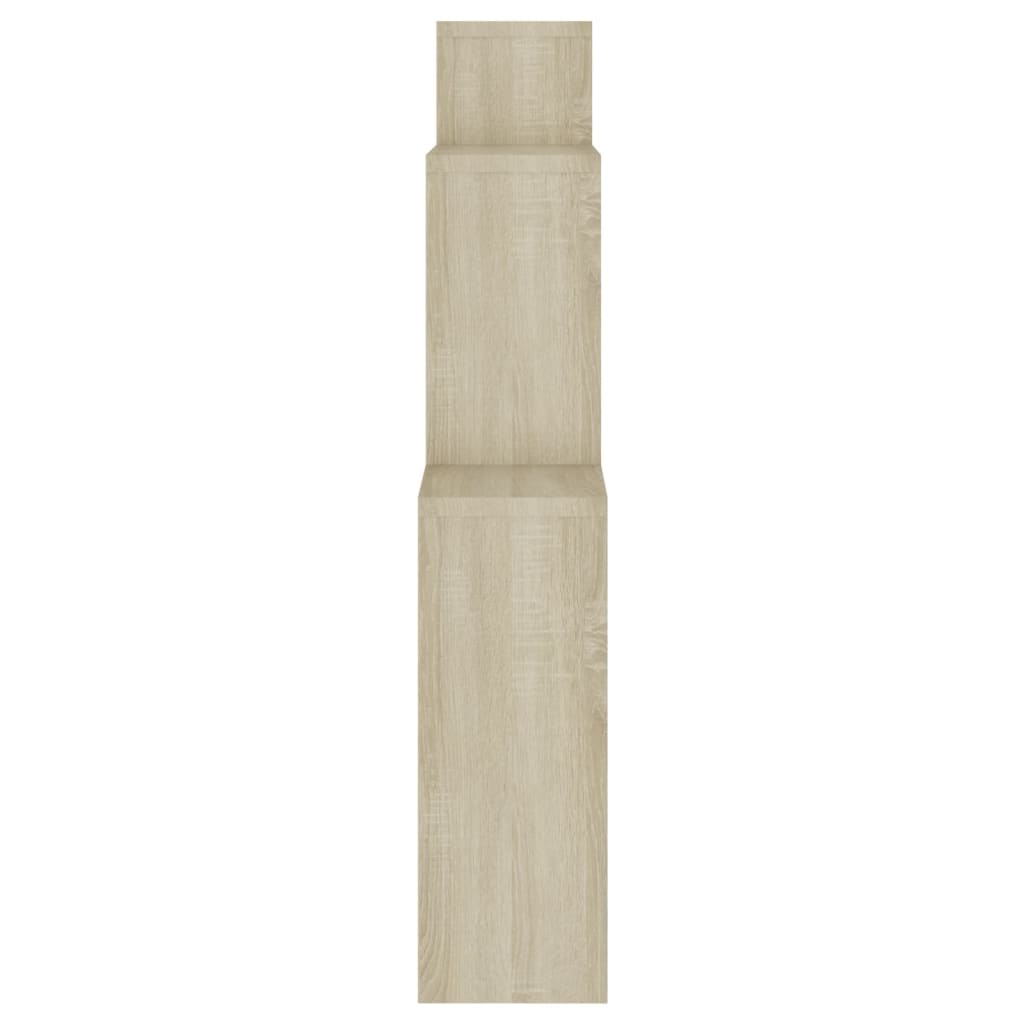 Wandschap kubus 80x15x78,5 cm bewerkt hout sonoma eiken is nu te koop bij PeponiXL, paradijselijk wonen!