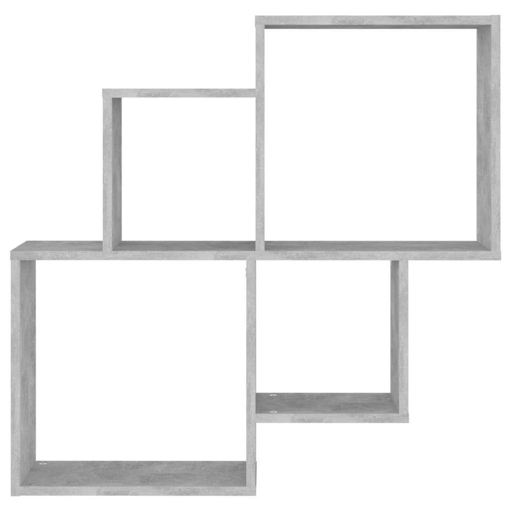 Wandschap kubus 80x15x78,5 cm bewerkt hout betongrijs is nu te koop bij PeponiXL, paradijselijk wonen!