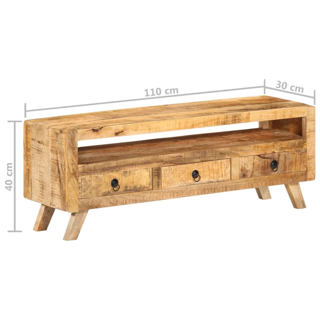 Tv-meubel 110x30x40 cm massief mangohout is nu te koop bij PeponiXL, paradijselijk wonen!