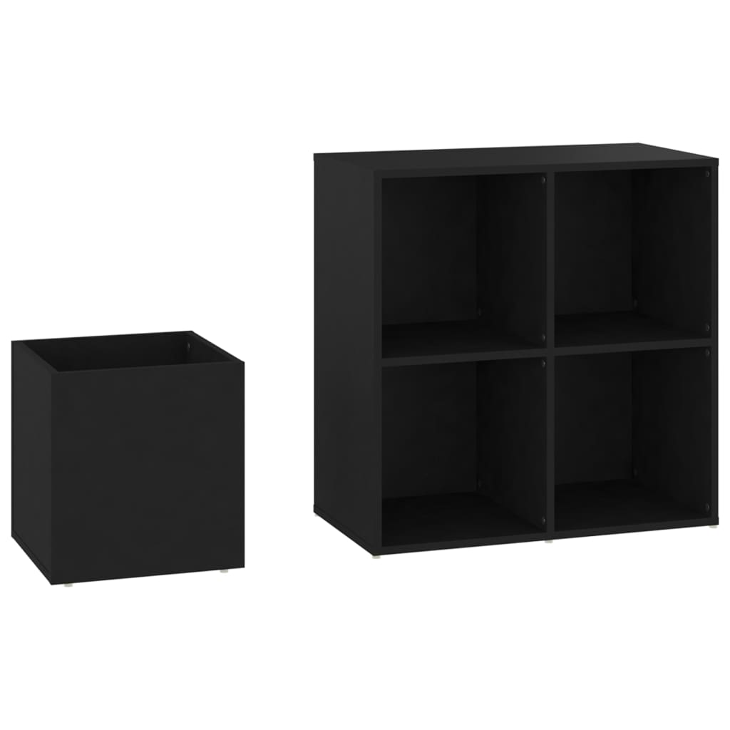 Opbergkast 105x35,5x70 cm bewerkt hout zwart is nu te koop bij PeponiXL, paradijselijk wonen!