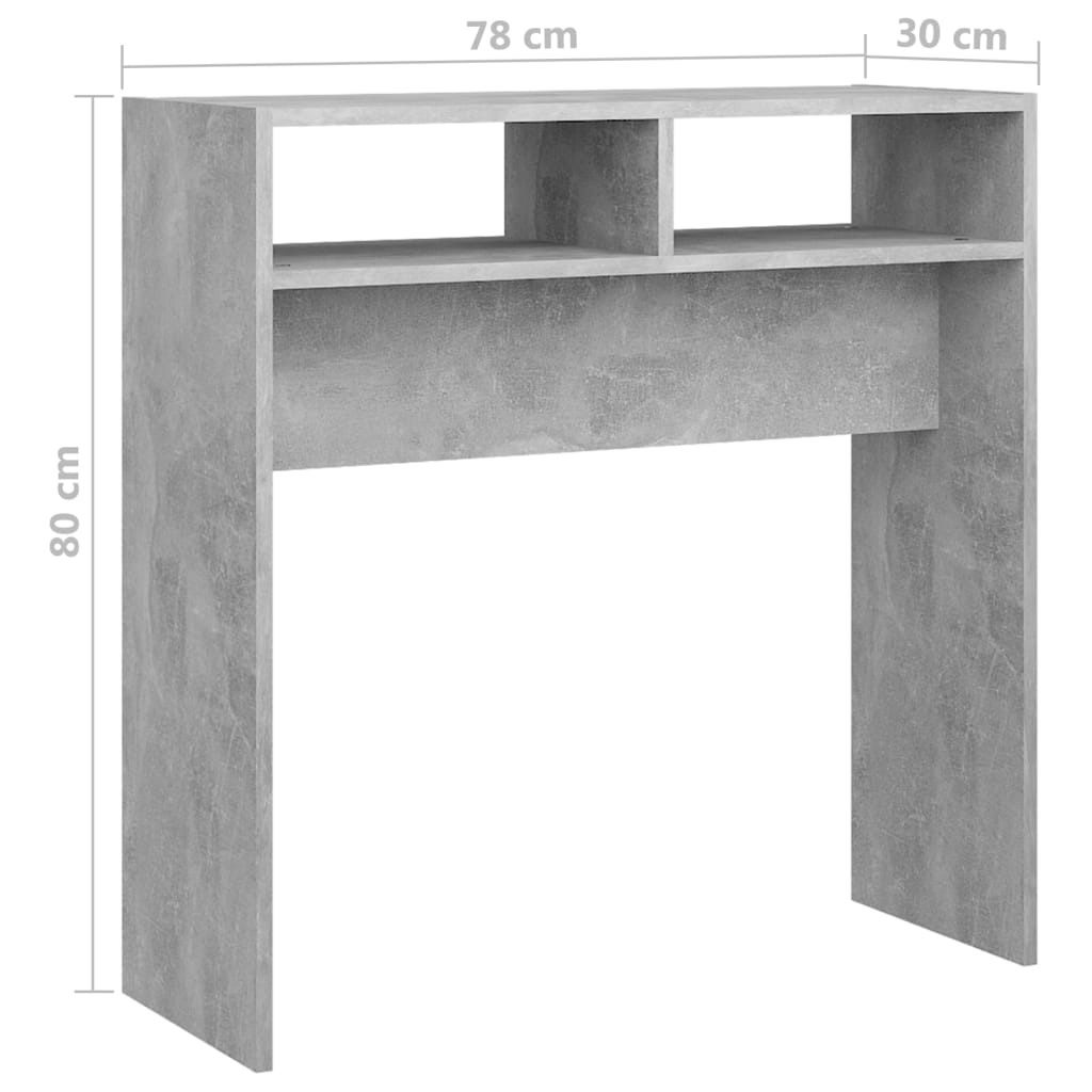 Wandtafel 78x30x80 cm bewerkt hout betongrijs is nu te koop bij PeponiXL, paradijselijk wonen!