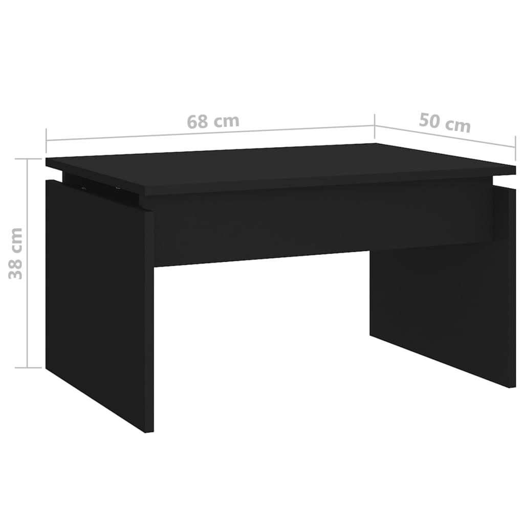 Salontafel 68x50x38 cm bewerkt hout zwart is nu te koop bij PeponiXL, paradijselijk wonen!