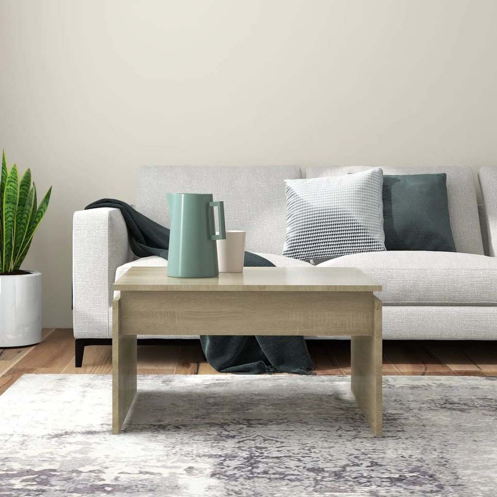 Salontafel 68x50x38 cm bewerkt hout sonoma eikenkleurig is nu te koop bij PeponiXL, paradijselijk wonen!