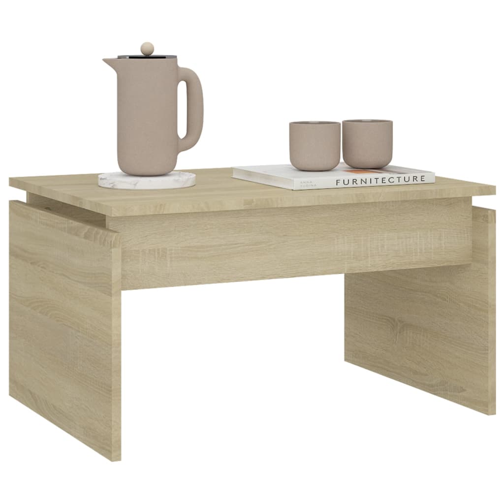 Salontafel 68x50x38 cm bewerkt hout sonoma eikenkleurig is nu te koop bij PeponiXL, paradijselijk wonen!