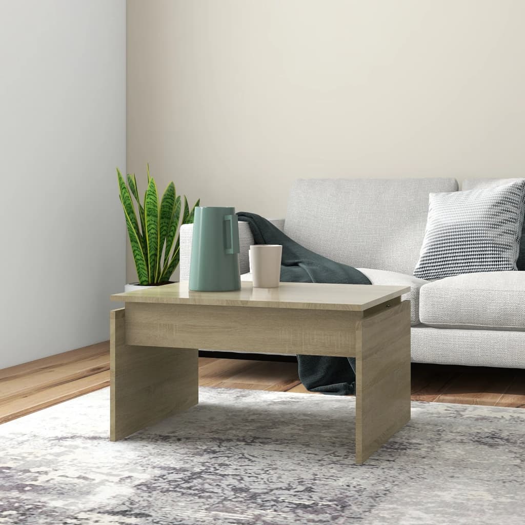 Salontafel 68x50x38 cm bewerkt hout sonoma eikenkleurig is nu te koop bij PeponiXL, paradijselijk wonen!