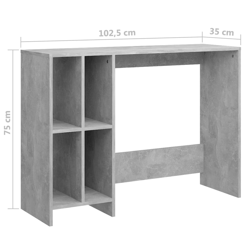 Bureau 102,5x35x75 cm bewerkt hout betongrijs is nu te koop bij PeponiXL, paradijselijk wonen!