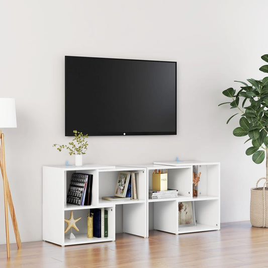 Tv-meubel 104x30x52 cm bewerkt hout wit is nu te koop bij PeponiXL, paradijselijk wonen!