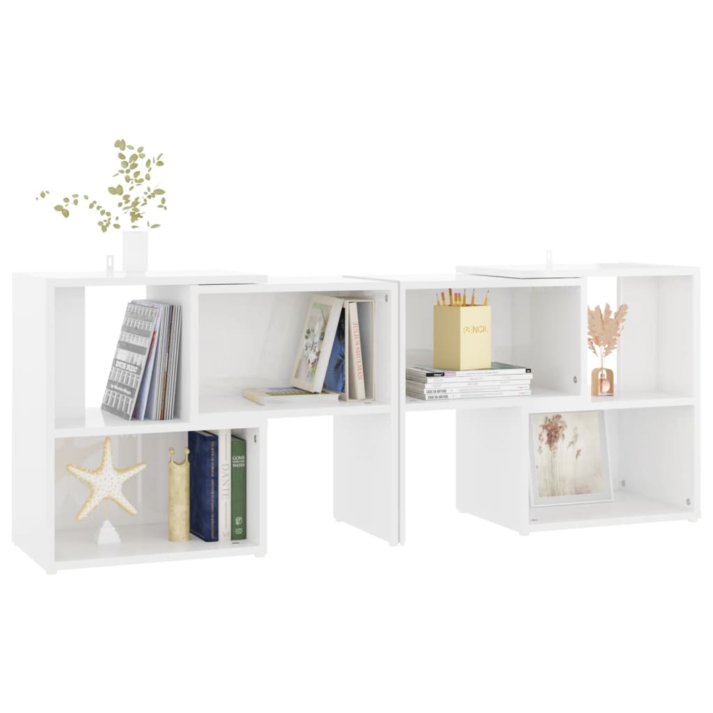 Tv-meubel 104x30x52 cm bewerkt hout hoogglans wit is nu te koop bij PeponiXL, paradijselijk wonen!