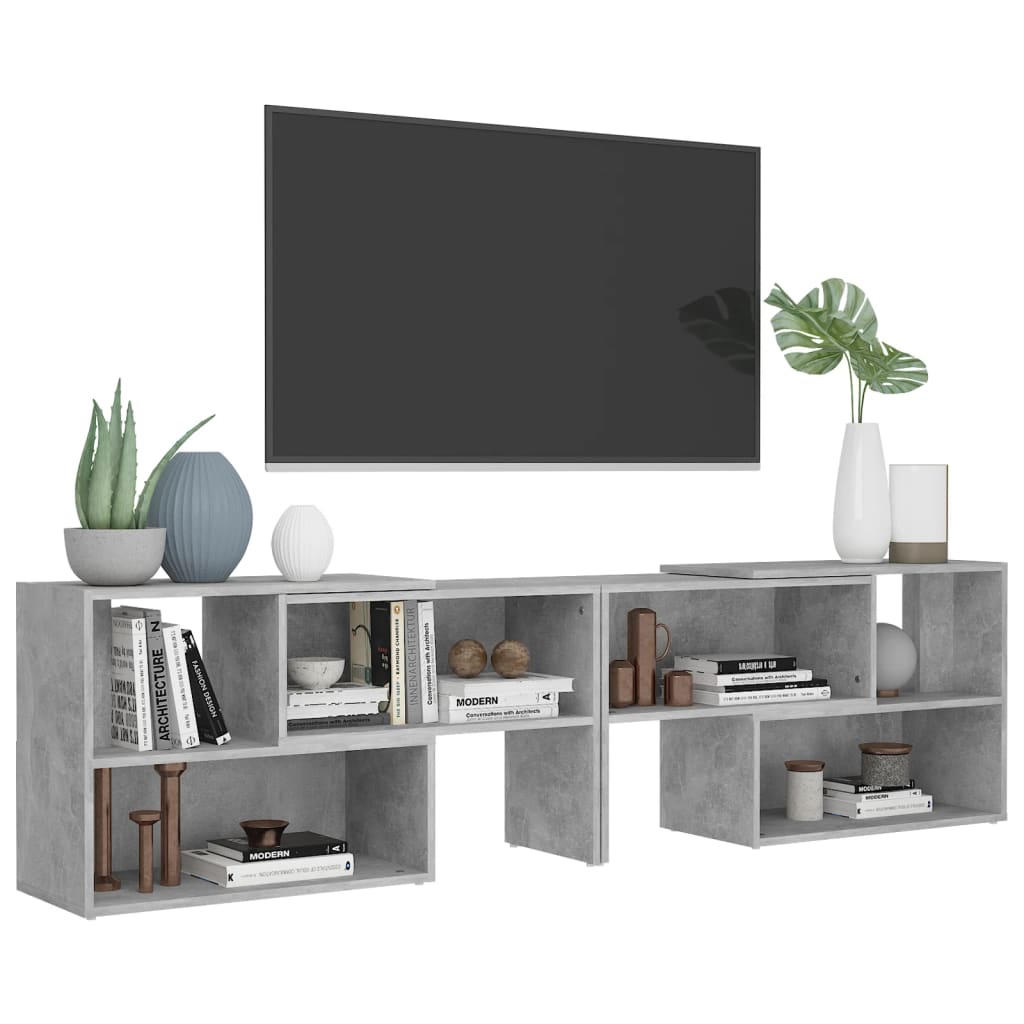 Tv-meubel 149x30x52 cm bewerkt hout betongrijs is nu te koop bij PeponiXL, paradijselijk wonen!