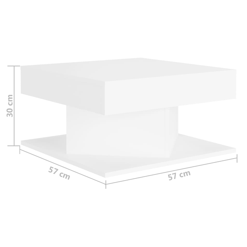 Salontafel 57x57x30 cm bewerkt hout wit is nu te koop bij PeponiXL, paradijselijk wonen!