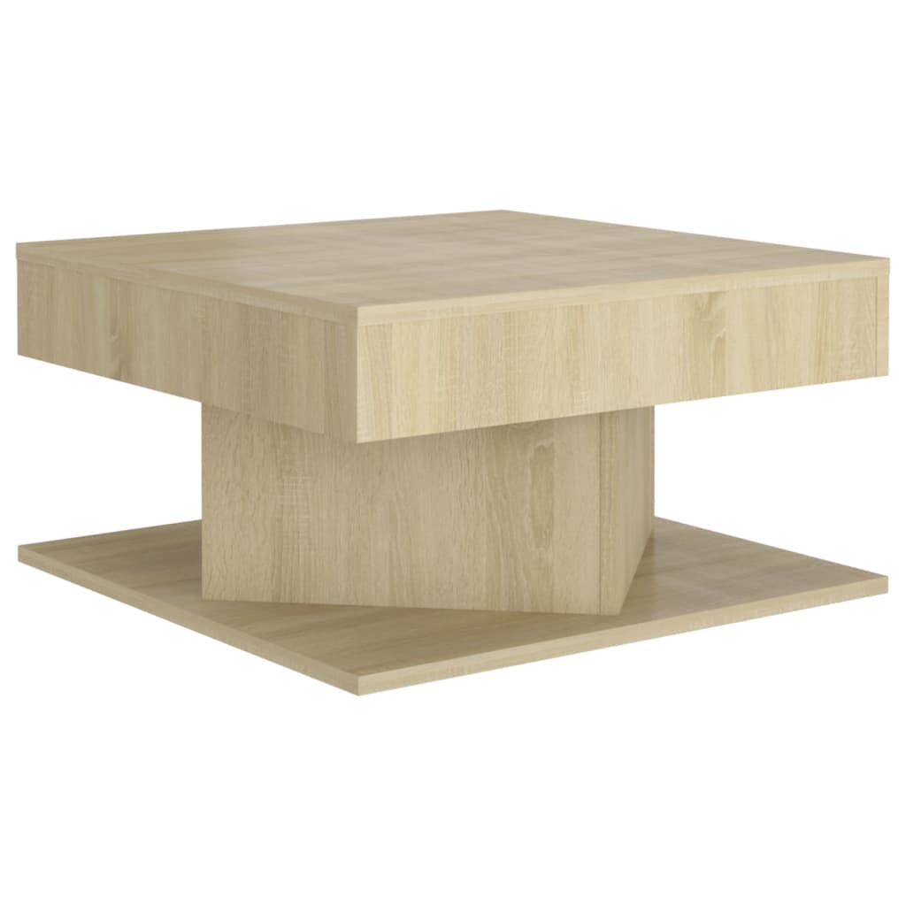 Salontafel 57x57x30 cm bewerkt hout sonoma eikenkleurig is nu te koop bij PeponiXL, paradijselijk wonen!