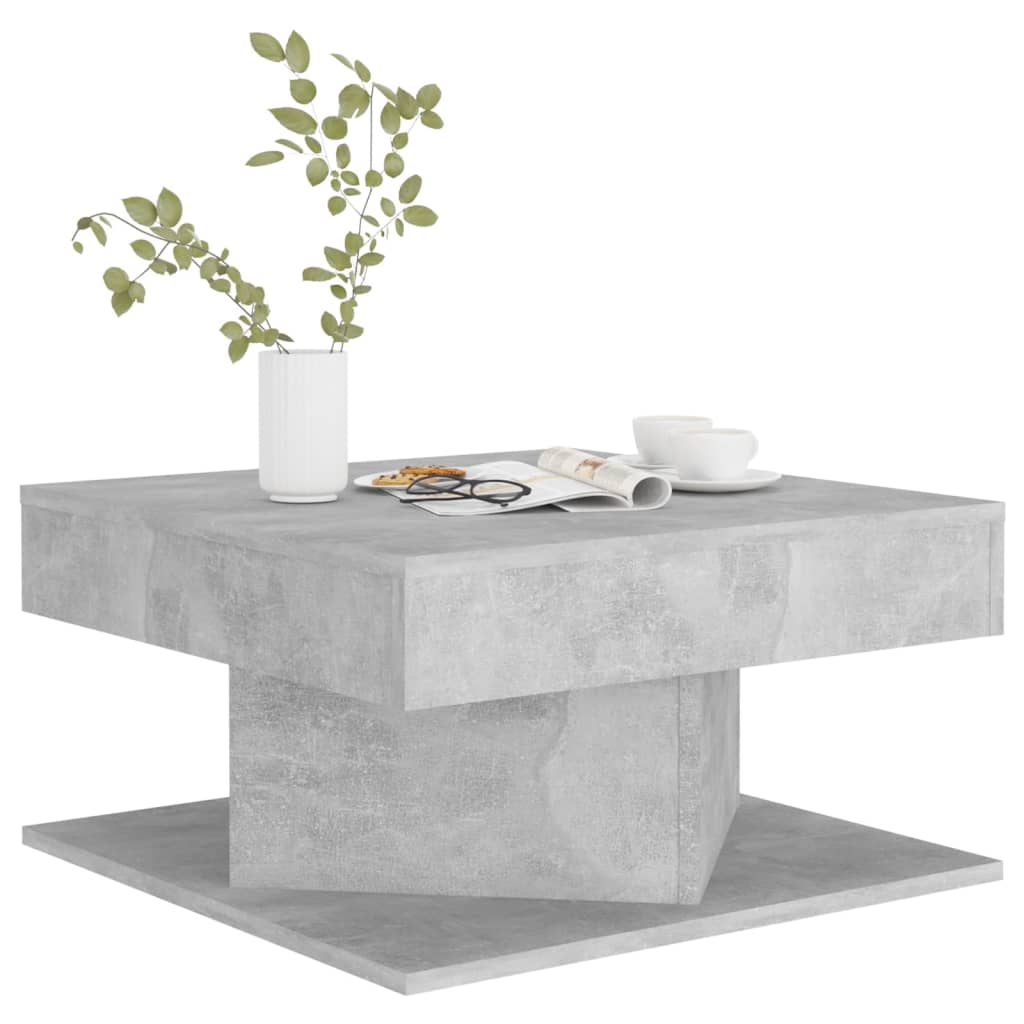 Salontafel 57x57x30 cm bewerkt hout betongrijs is nu te koop bij PeponiXL, paradijselijk wonen!
