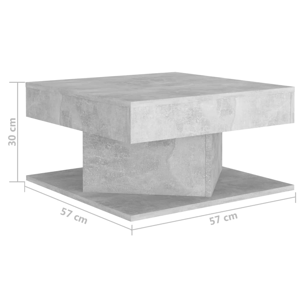 Salontafel 57x57x30 cm bewerkt hout betongrijs is nu te koop bij PeponiXL, paradijselijk wonen!