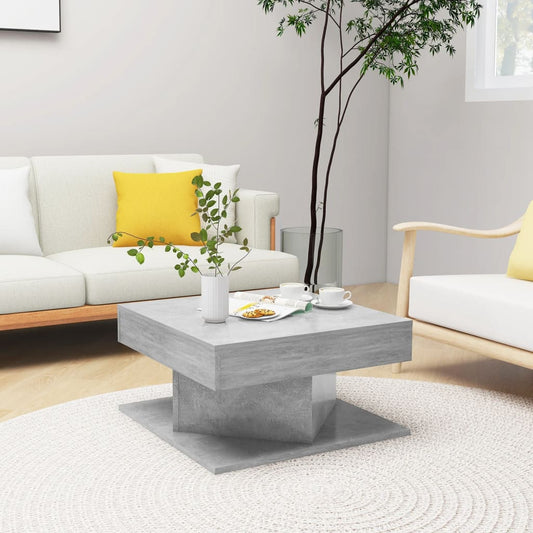 Salontafel 57x57x30 cm bewerkt hout betongrijs is nu te koop bij PeponiXL, paradijselijk wonen!