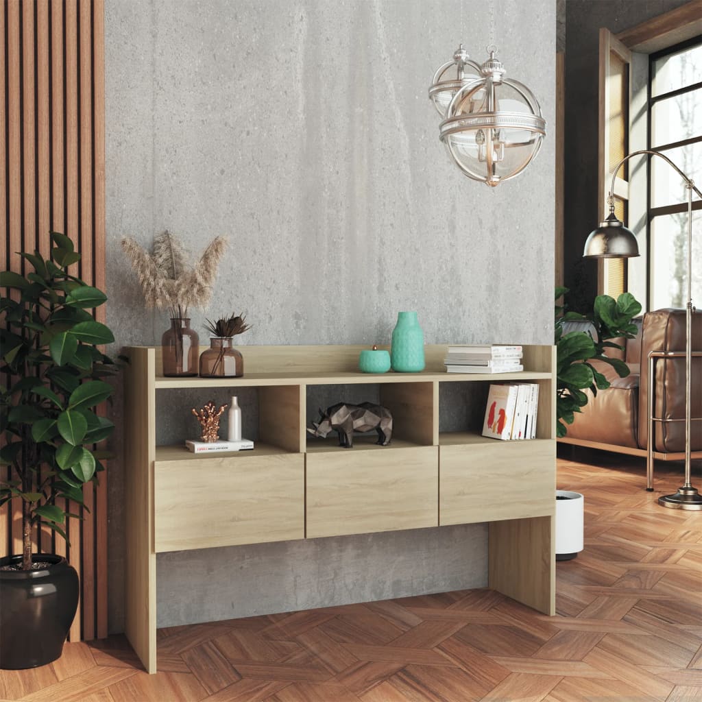 Dressoir 105x30x70 cm bewerkt hout sonoma eikenkleurig is nu te koop bij PeponiXL, paradijselijk wonen!