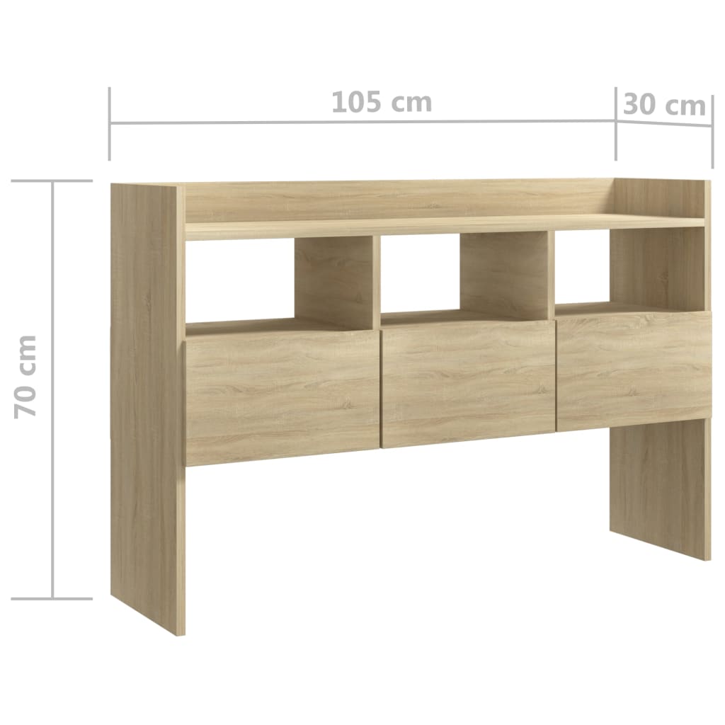 Dressoir 105x30x70 cm bewerkt hout sonoma eikenkleurig is nu te koop bij PeponiXL, paradijselijk wonen!
