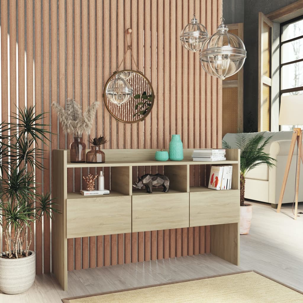 Dressoir 105x30x70 cm bewerkt hout sonoma eikenkleurig is nu te koop bij PeponiXL, paradijselijk wonen!