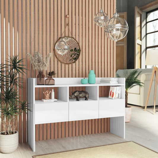Dressoir 105x30x70 cm bewerkt hout hoogglans wit is nu te koop bij PeponiXL, paradijselijk wonen!
