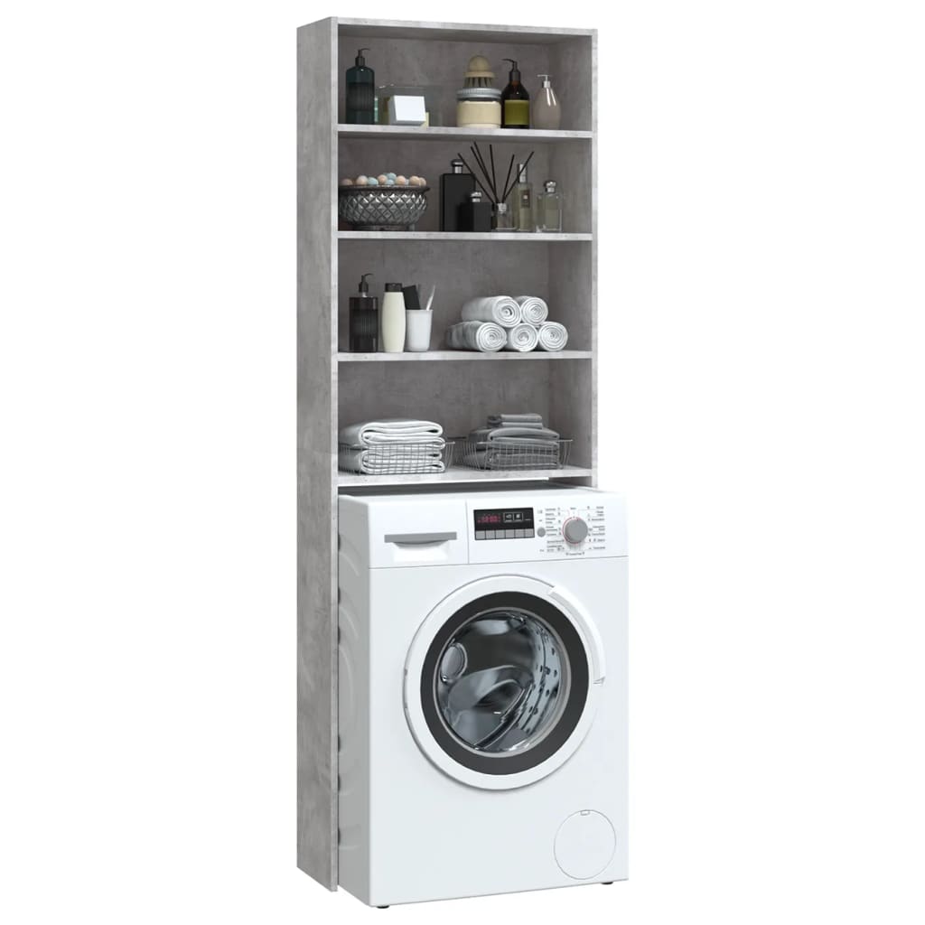 Wasmachinekast 64x24x190 cm betongrijs is nu te koop bij PeponiXL, paradijselijk wonen!