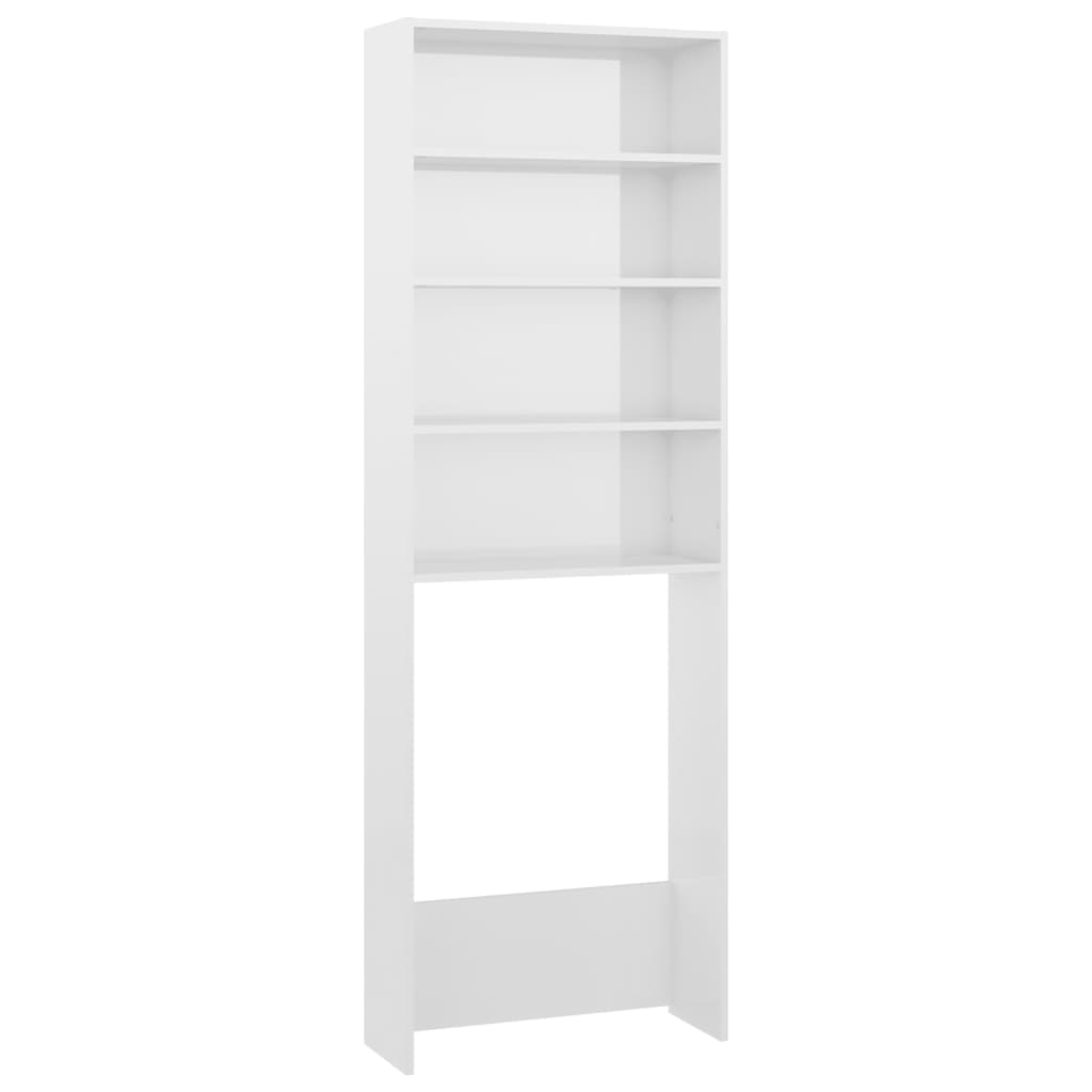Wasmachinekast 64x24x190 cm hoogglans wit is nu te koop bij PeponiXL, paradijselijk wonen!