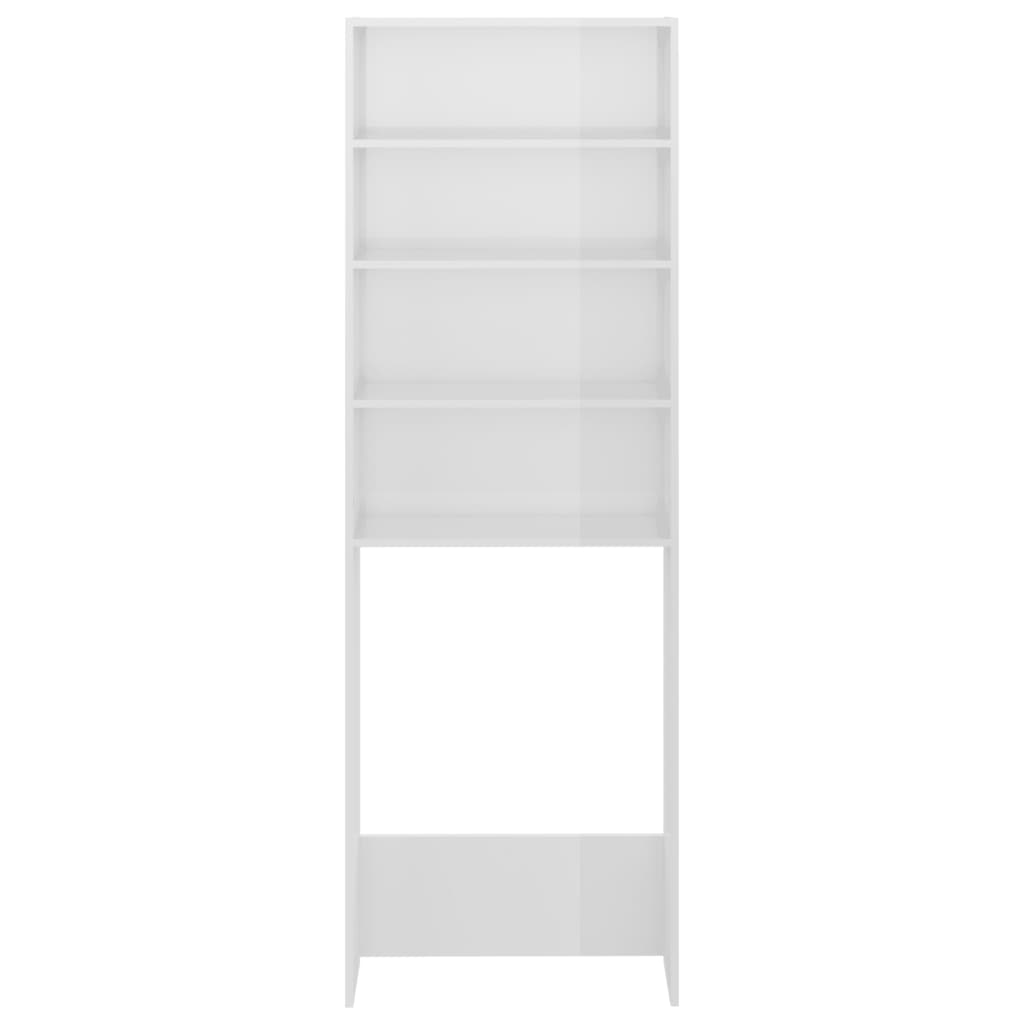 Wasmachinekast 64x24x190 cm hoogglans wit is nu te koop bij PeponiXL, paradijselijk wonen!