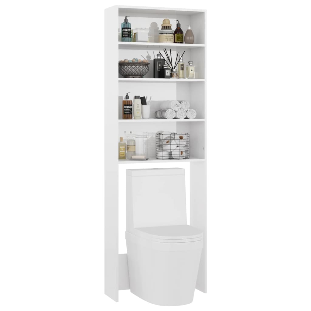 Wasmachinekast 64x24x190 cm hoogglans wit is nu te koop bij PeponiXL, paradijselijk wonen!