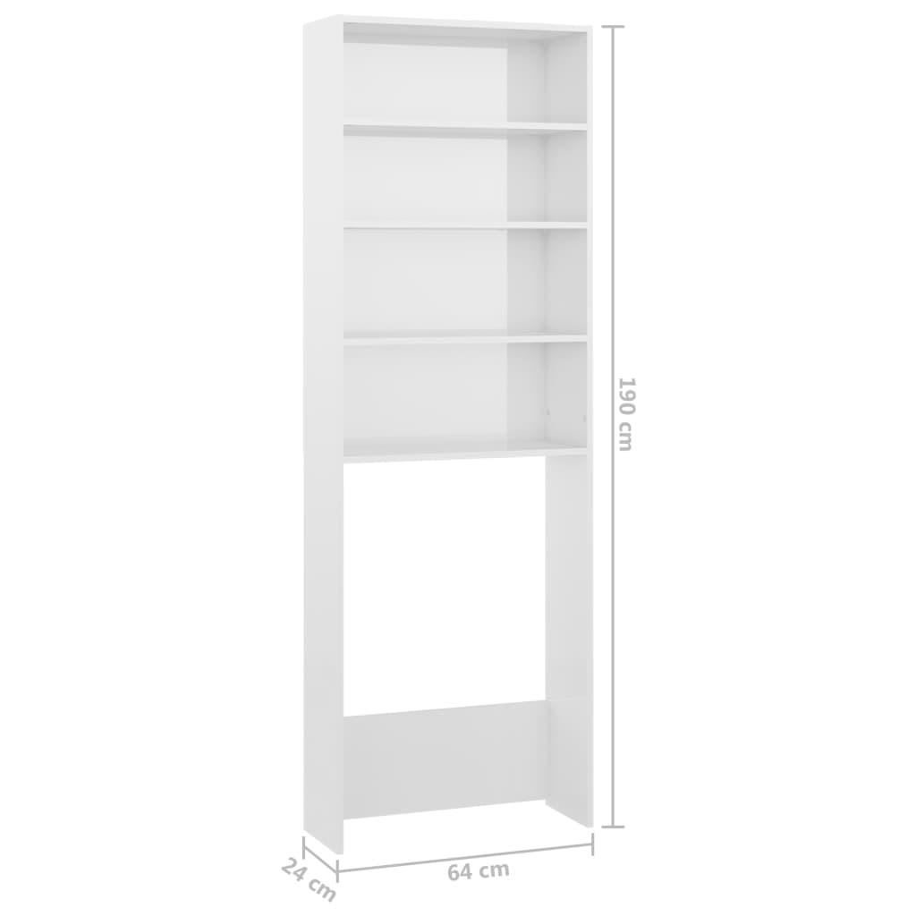 Wasmachinekast 64x24x190 cm hoogglans wit is nu te koop bij PeponiXL, paradijselijk wonen!