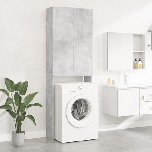 Wasmachinekast 64x25,5x190 cm betongrijs is nu te koop bij PeponiXL, paradijselijk wonen!