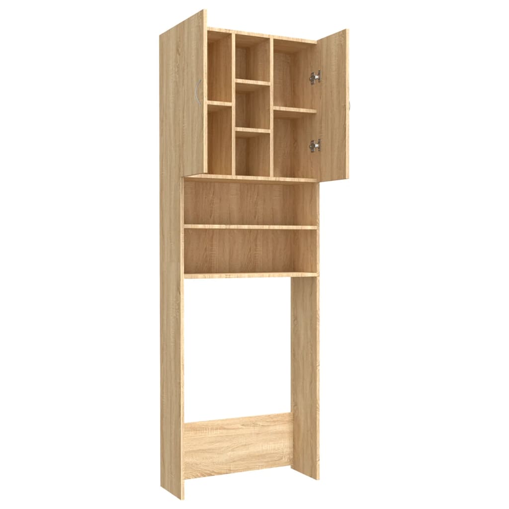 Wasmachinekast 64x25,5x190 cm sonoma eikenkleurig is nu te koop bij PeponiXL, paradijselijk wonen!