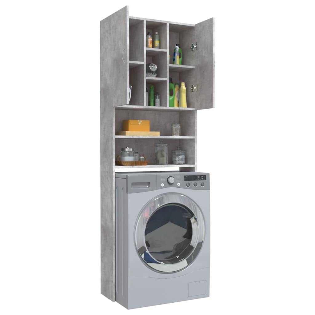 Wasmachinekast 64x25,5x190 cm betongrijs is nu te koop bij PeponiXL, paradijselijk wonen!