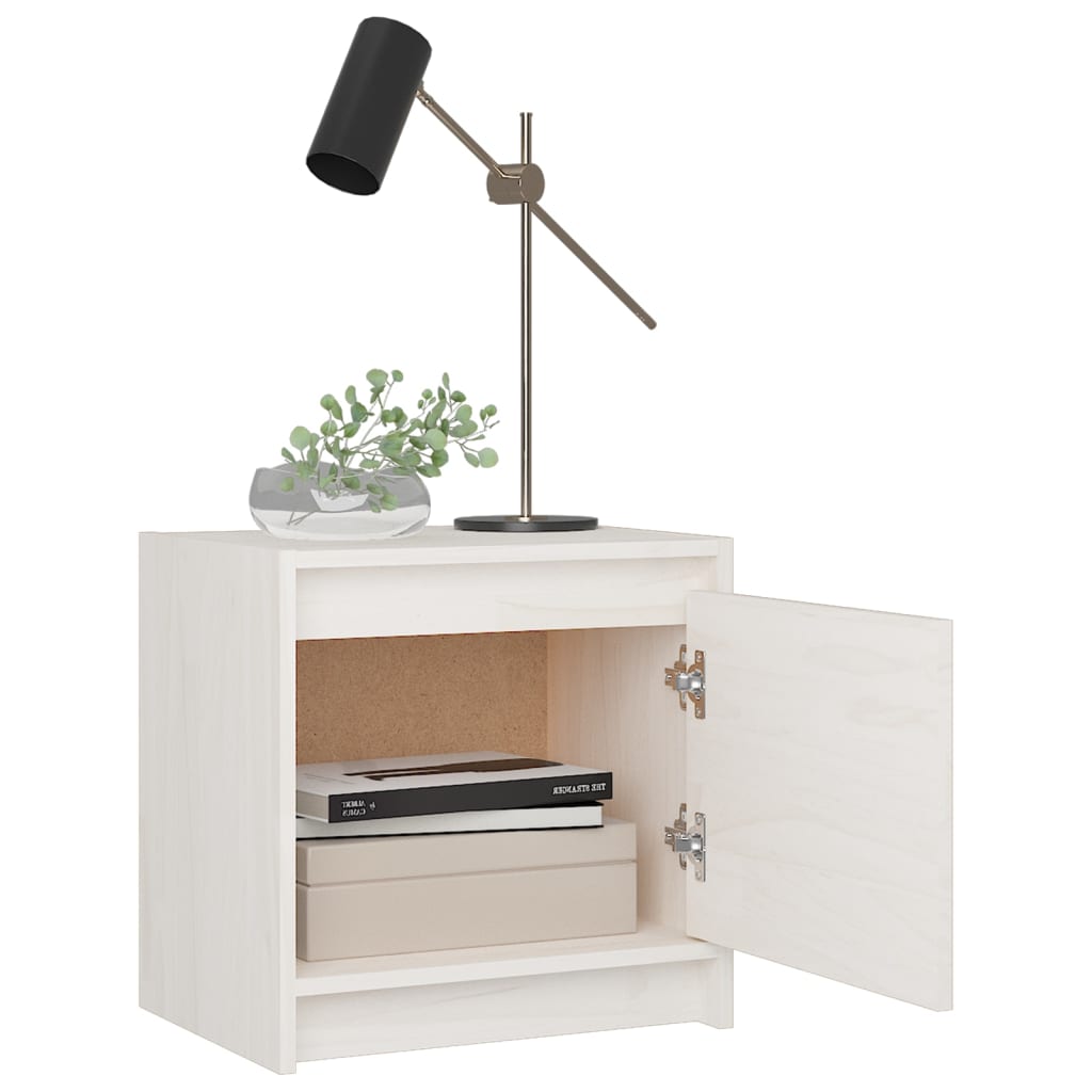 Nachtkastjes 2 st 40x30,5x40 cm massief grenenhout wit is nu te koop bij PeponiXL, paradijselijk wonen!