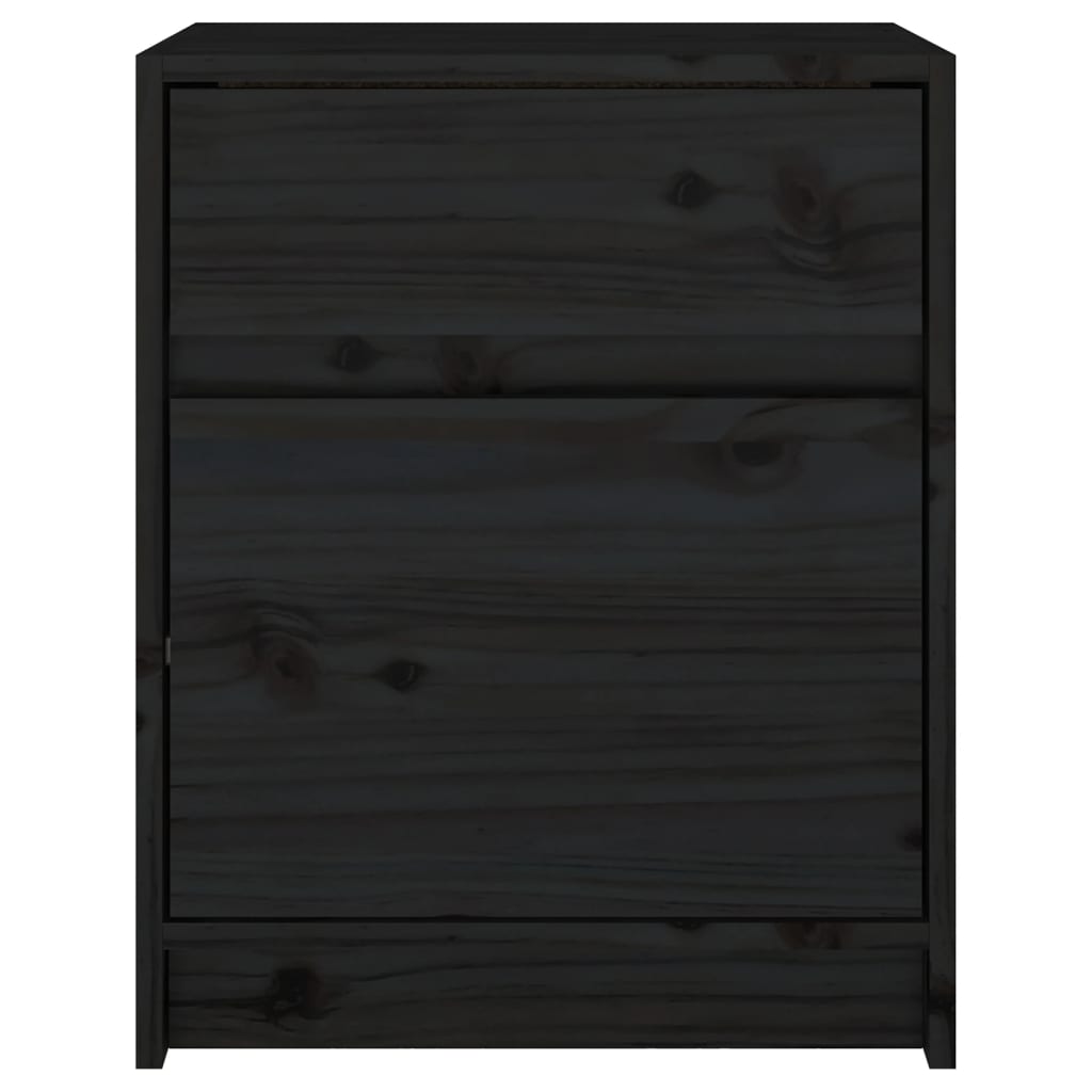Nachtkastjes 2 st 40x31x50 cm massief grenenhout zwart is nu te koop bij PeponiXL, paradijselijk wonen!