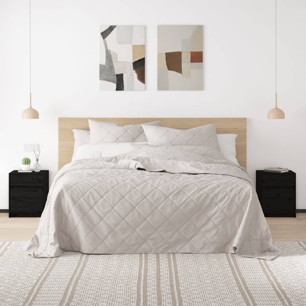 Nachtkastjes 2 st 40x31x50 cm massief grenenhout zwart is nu te koop bij PeponiXL, paradijselijk wonen!