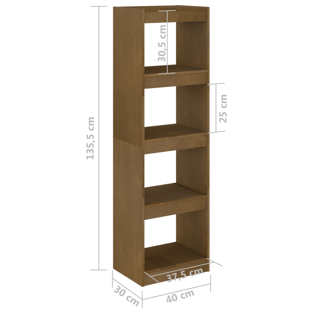 Boekenkast/kamerscherm 40x30x135,5 cm grenenhout honingbruin is nu te koop bij PeponiXL, paradijselijk wonen!