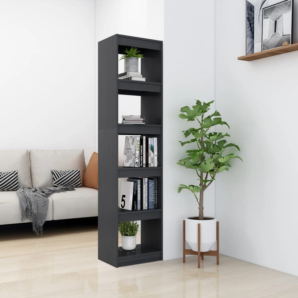 Boekenkast/kamerscherm 40x30x167,5 cm massief grenenhout grijs is nu te koop bij PeponiXL, paradijselijk wonen!