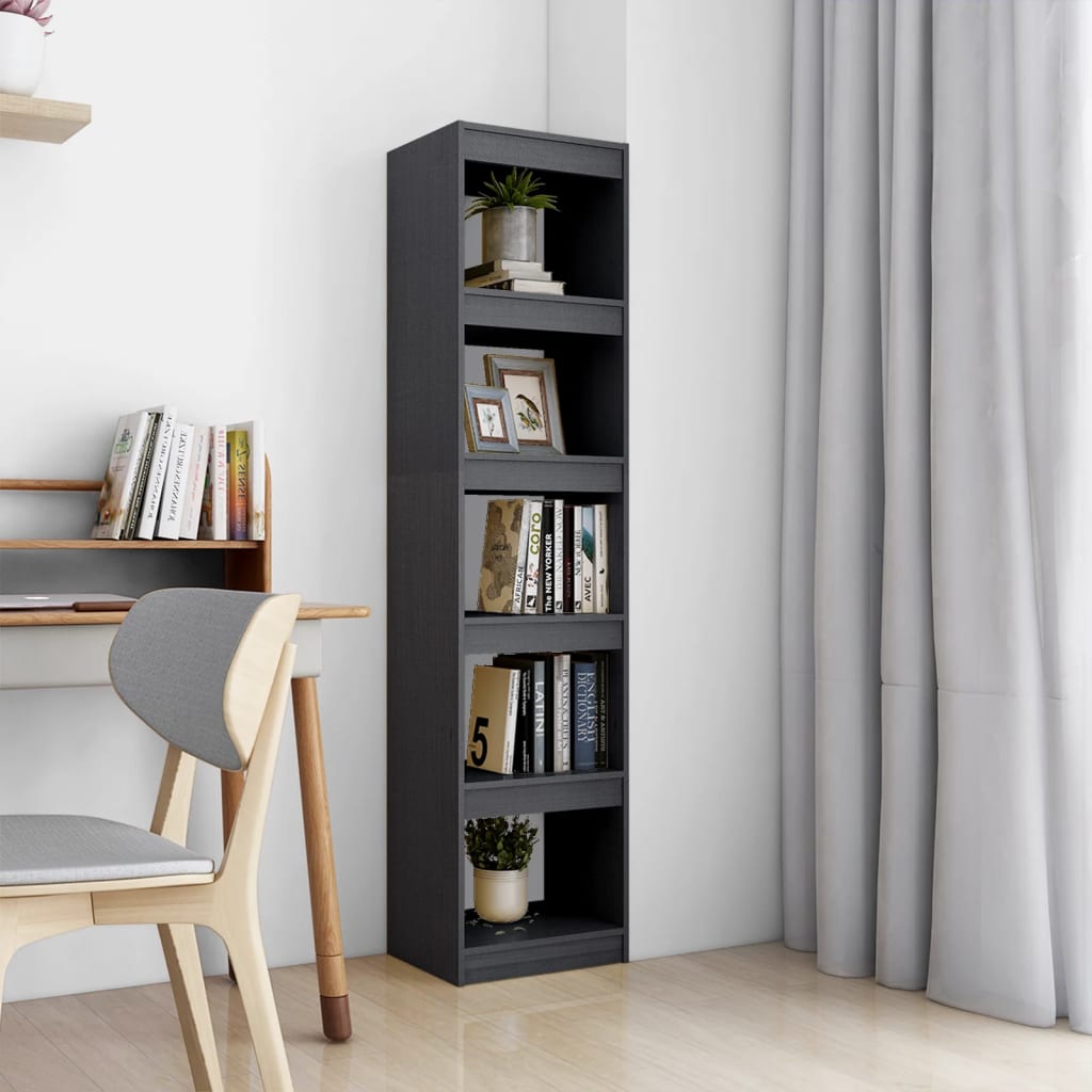 Boekenkast/kamerscherm 40x30x167,5 cm massief grenenhout grijs is nu te koop bij PeponiXL, paradijselijk wonen!