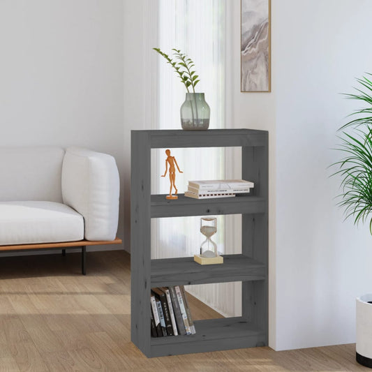 Boekenkast/kamerscherm 60x30x103,5 cm massief grenenhout grijs is nu te koop bij PeponiXL, paradijselijk wonen!