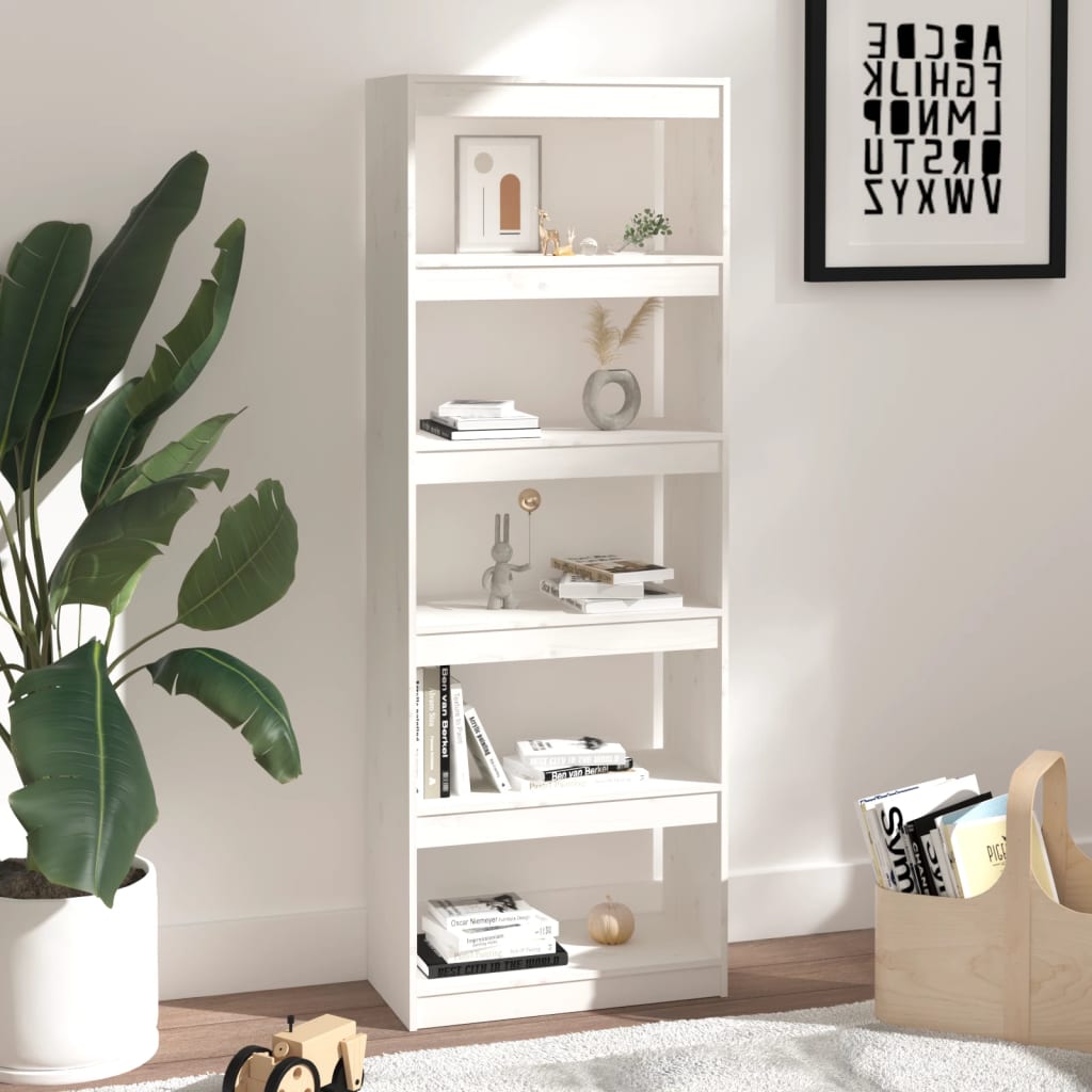 Boekenkast/kamerscherm 60x30x167,5 cm massief grenenhout wit is nu te koop bij PeponiXL, paradijselijk wonen!