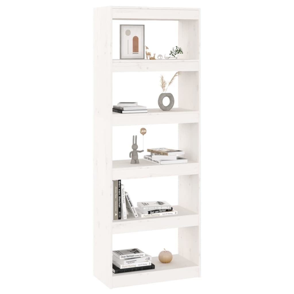Boekenkast/kamerscherm 60x30x167,5 cm massief grenenhout wit is nu te koop bij PeponiXL, paradijselijk wonen!