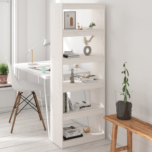 Boekenkast/kamerscherm 60x30x167,5 cm massief grenenhout wit is nu te koop bij PeponiXL, paradijselijk wonen!
