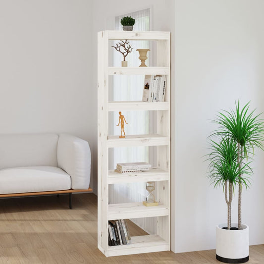 Boekenkast/kamerscherm 60x30x199,5 cm massief grenenhout wit is nu te koop bij PeponiXL, paradijselijk wonen!