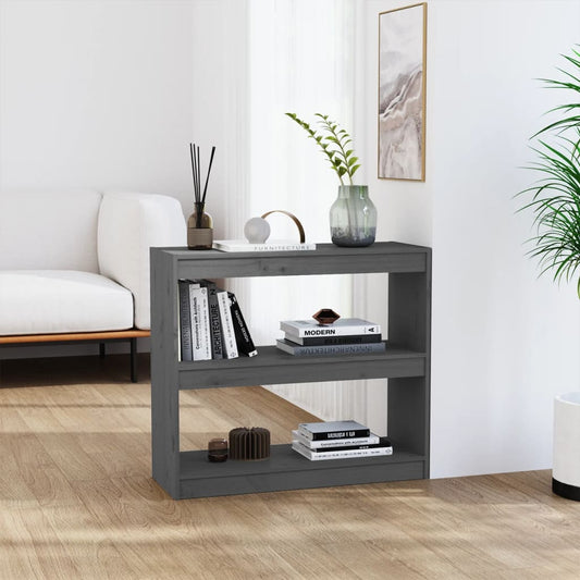Boekenkast/kamerscherm 80x30x71,5 cm massief grenenhout grijs is nu te koop bij PeponiXL, paradijselijk wonen!