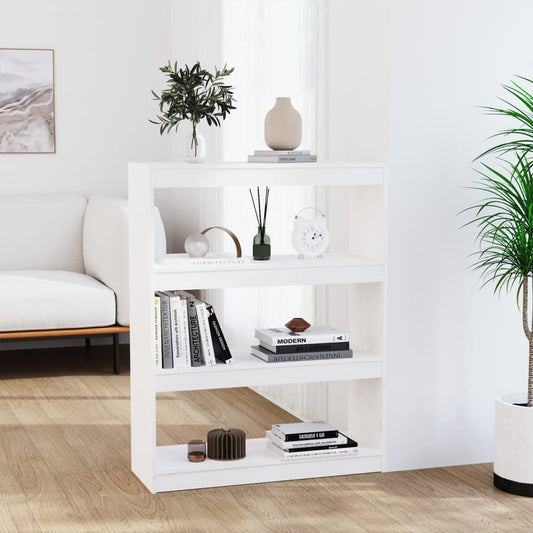Boekenkast/kamerscherm 80x30x103,5 cm massief grenenhout wit is nu te koop bij PeponiXL, paradijselijk wonen!