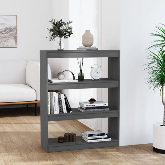 Boekenkast/kamerscherm 80x30x103,5 cm massief grenenhout grijs is nu te koop bij PeponiXL, paradijselijk wonen!