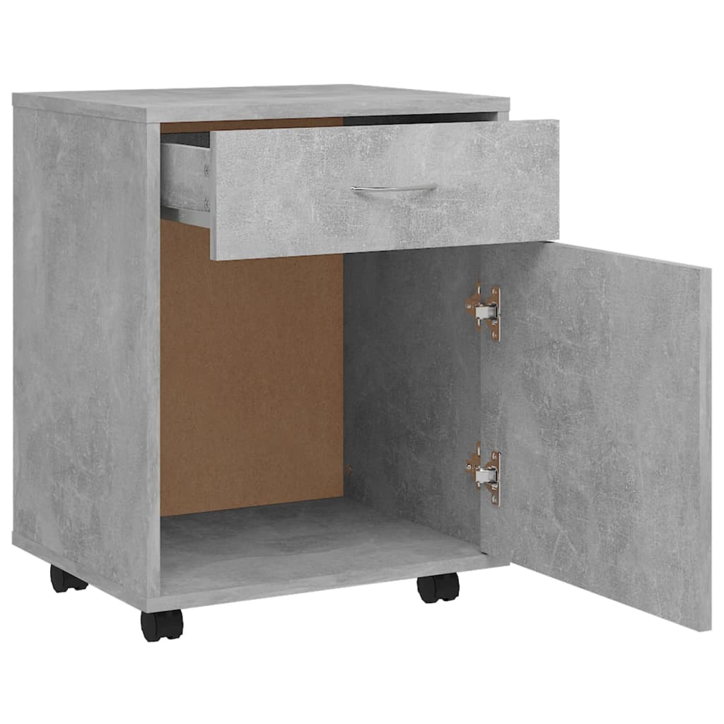 Rolkast 45x38x54 cm bewerkt hout betongrijs is nu te koop bij PeponiXL, paradijselijk wonen!