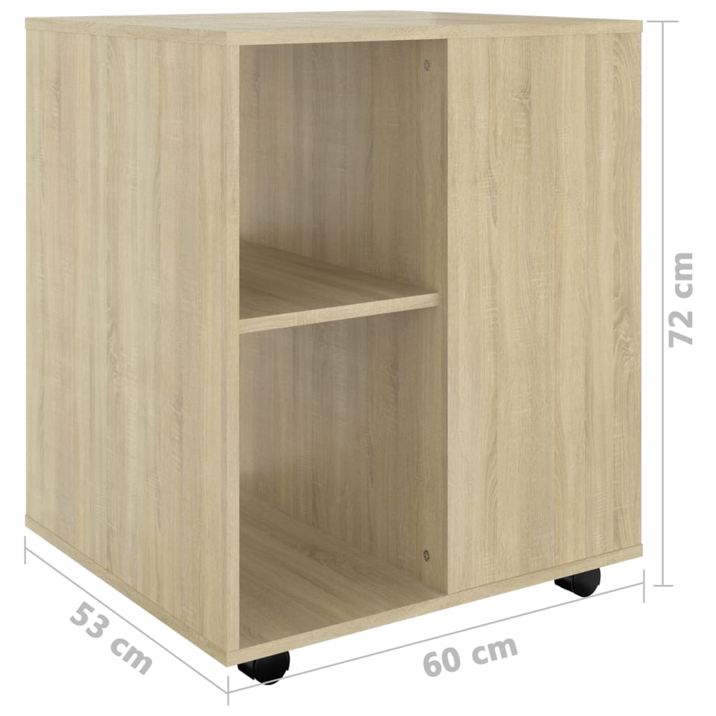 Rolkast 60x53x72 cm bewerkt hout sonoma eikenkleurig is nu te koop bij PeponiXL, paradijselijk wonen!