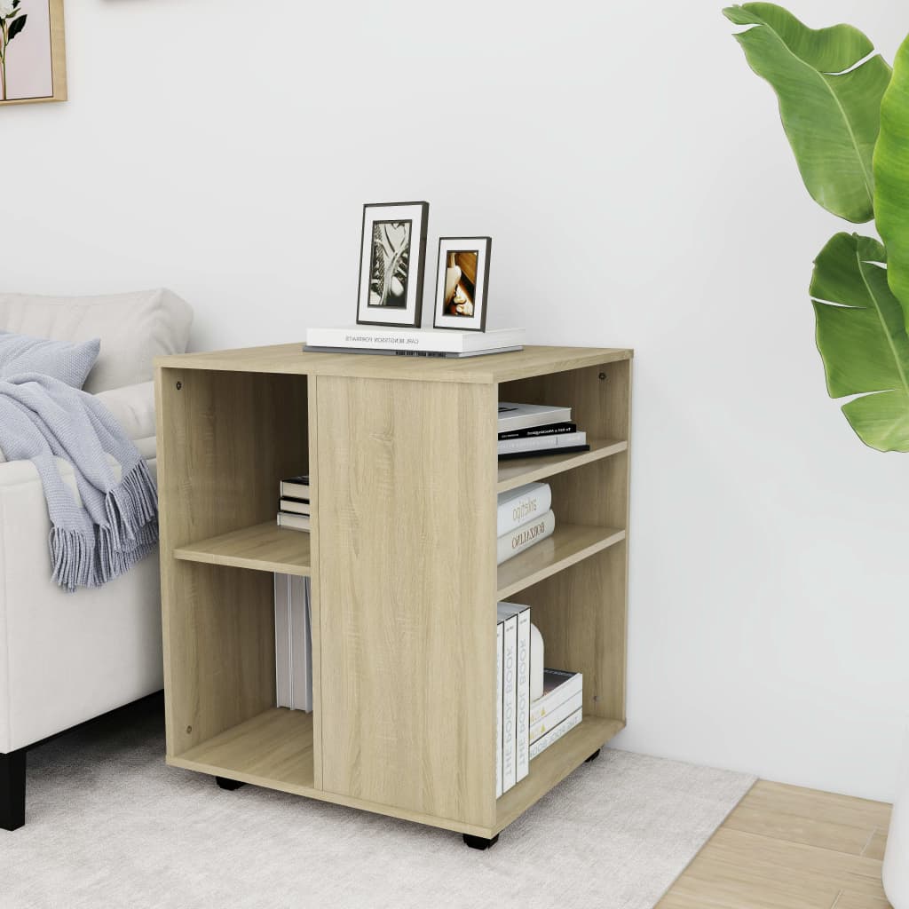 Rolkast 60x53x72 cm bewerkt hout sonoma eikenkleurig is nu te koop bij PeponiXL, paradijselijk wonen!