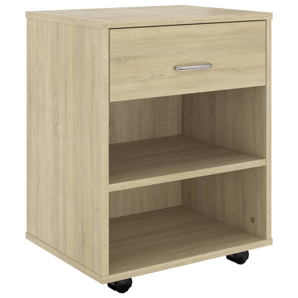 Rolkast 46x36x59 cm bewerkt hout sonoma eikenkleurig is nu te koop bij PeponiXL, paradijselijk wonen!